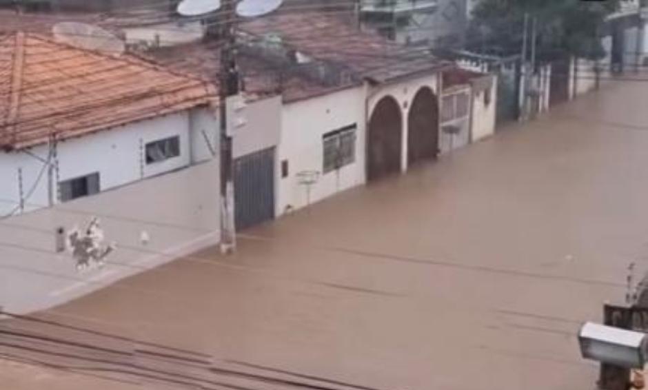 Forte chuva alaga avenida e derruba árvore em Cuiabá