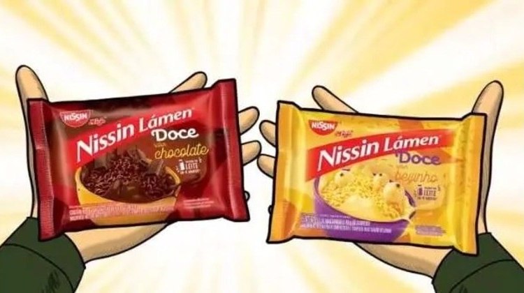 Empresa lança miojo doce nos sabores chocolate e beijinho