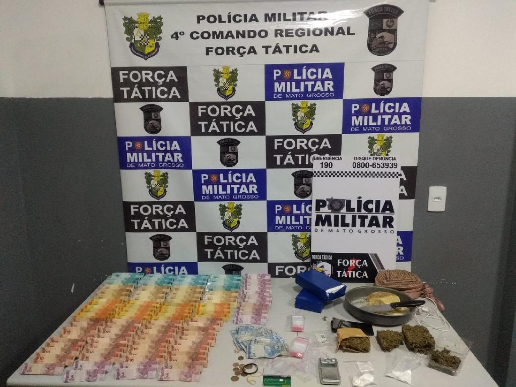 PM prende casal em flagrante por tráfico de drogas em Rondonópolis