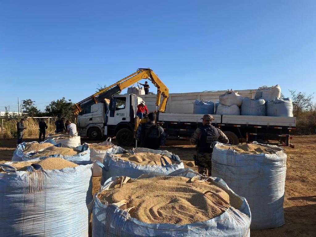 PM prende nove pessoas e recupera 41 toneladas de carga de soja receptadas em Rondonópolis