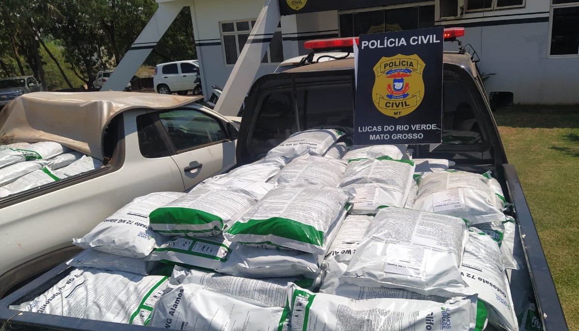 Polícia Civil prende dois por receptação de defensivos agrícolas e recupera parte dos produtos furtados