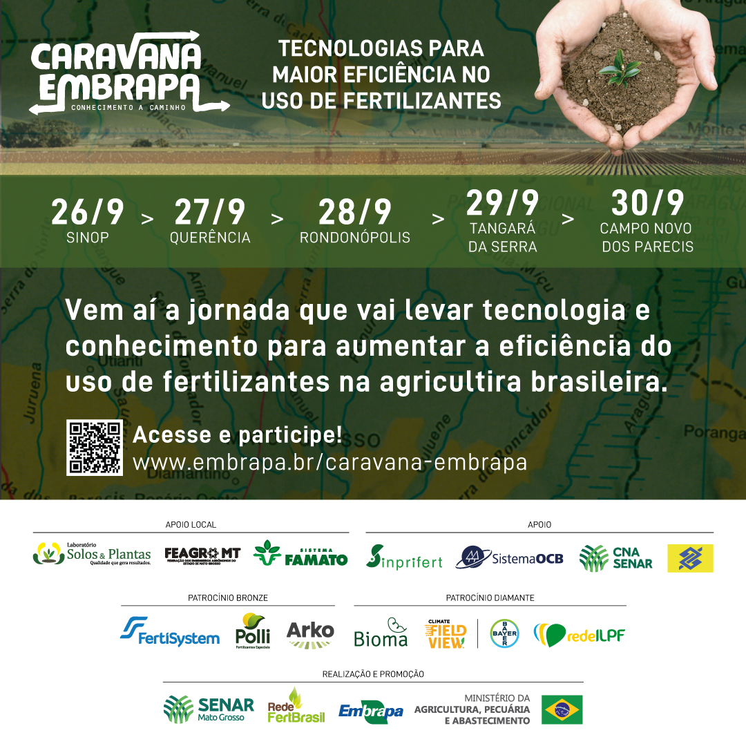 Caravana Embrapa levará informações sobre melhor uso de fertilizantes para Mato Grosso