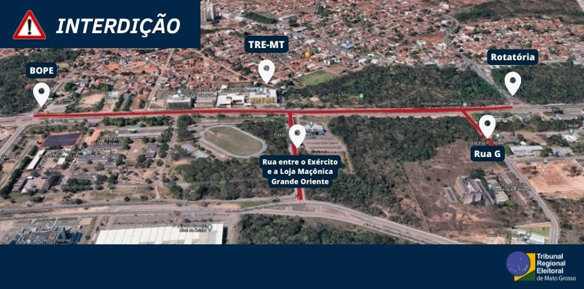 Eleições 2022: Trecho da Avenida do CPA será interditado no sábado e domingo (1 e 2)