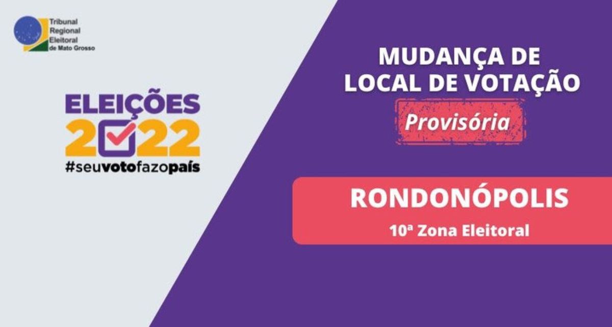 Locais de votação são alterados em Rondonópolis