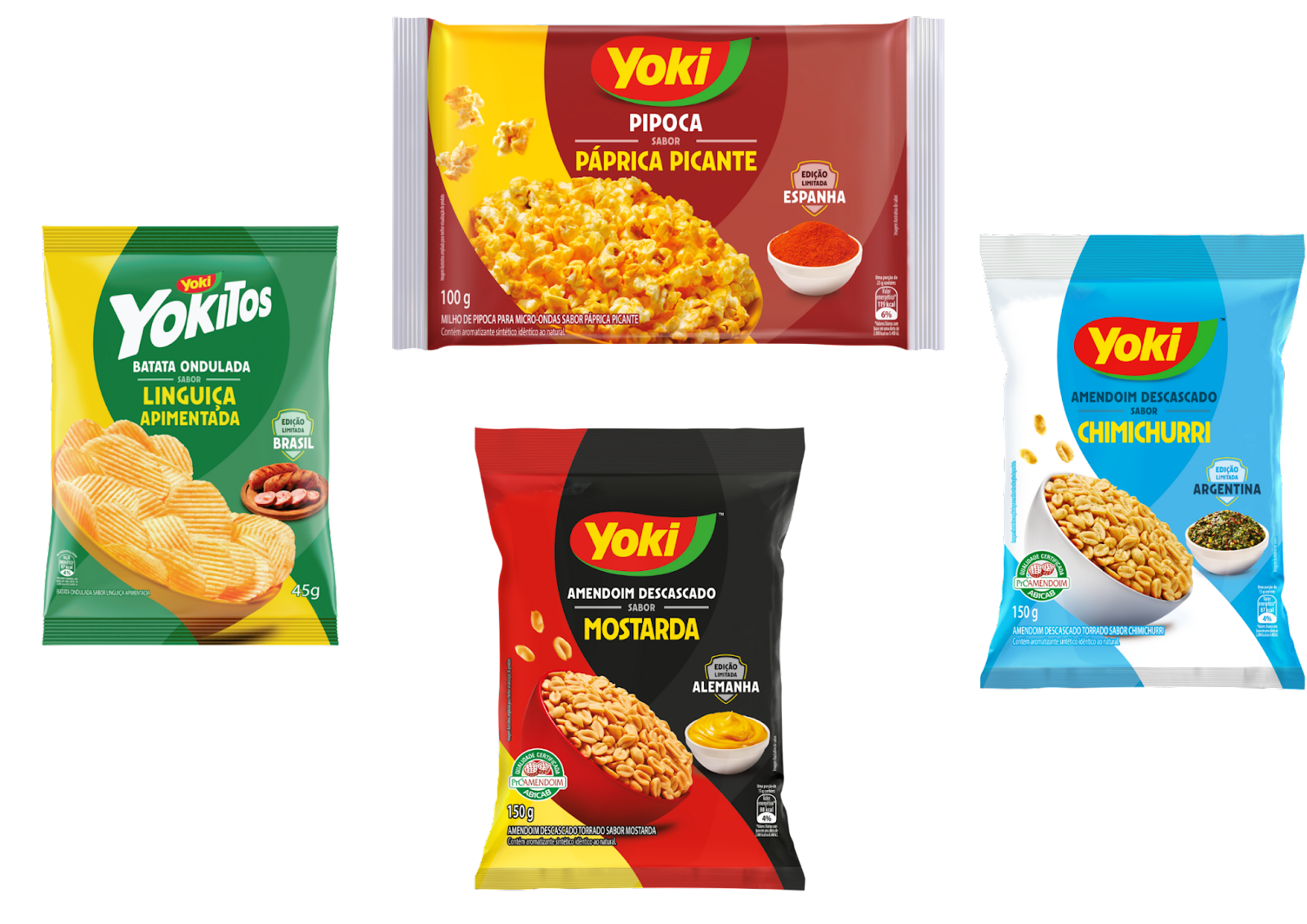 Yoki lança edição especial com 4 novos snacks no clima de Copa do Mundo