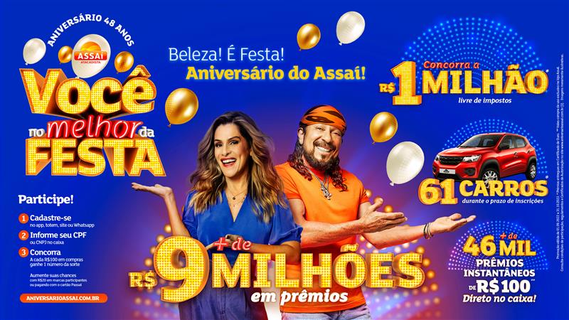 Campanha de aniversário do Assaí premia cliente cuiabaana com R$1 milhão