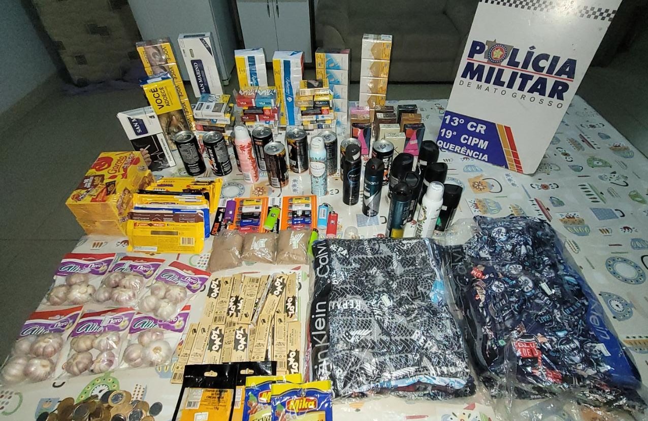 Querência | Polícia prende dupla suspeita de invadir e furtar mais de 140 produtos de supermercado