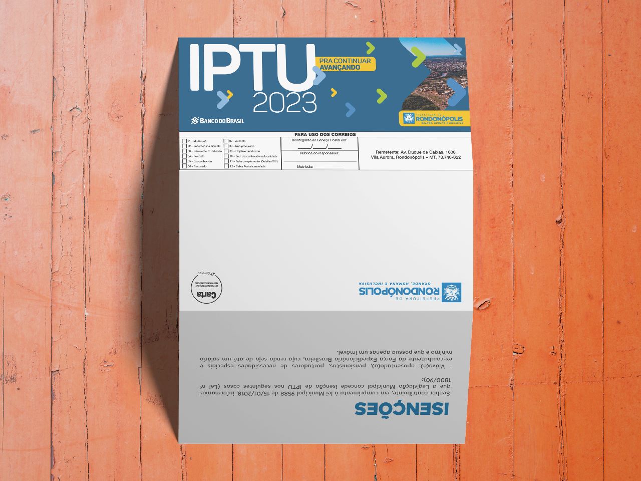 Rondonópolis | Cota única do IPTU com 20% de desconto foi prorrogada e poderá ser paga até 28 de abril