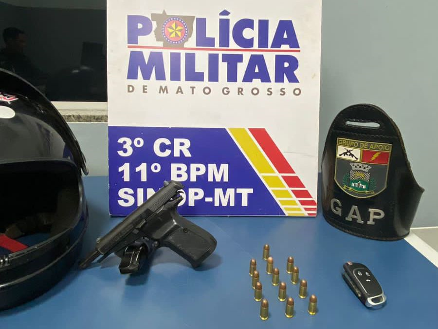 PM prende homem e apreende adolescente e recupera veículo roubado em Sinop