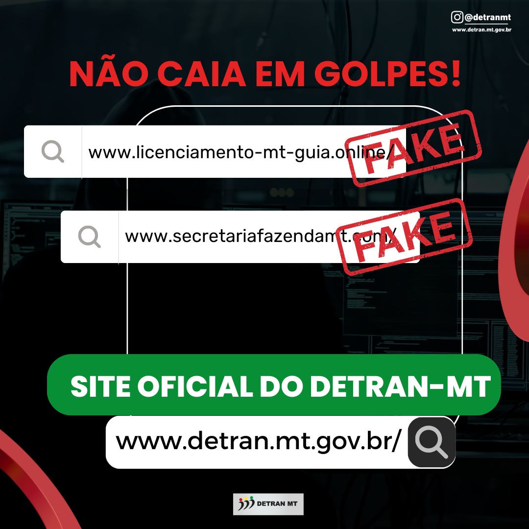 Detran alerta sobre sites falsos que usam nome do órgão para aplicar golpes