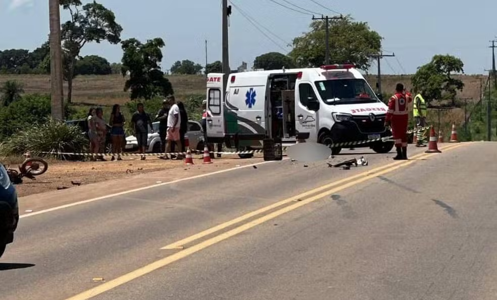 Rondonópolis | Idoso morre em acidente entre moto e carro em rodovia