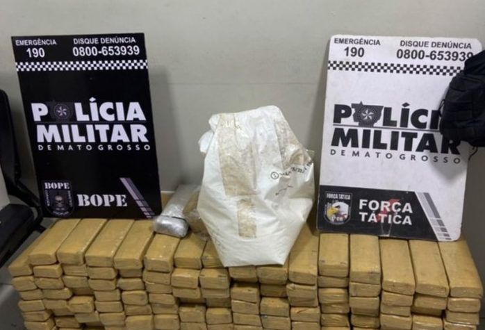 Força Tática apreende 161 tabletes de maconha, sete quilos de cocaína e 245 porções de skank em Cuiabá