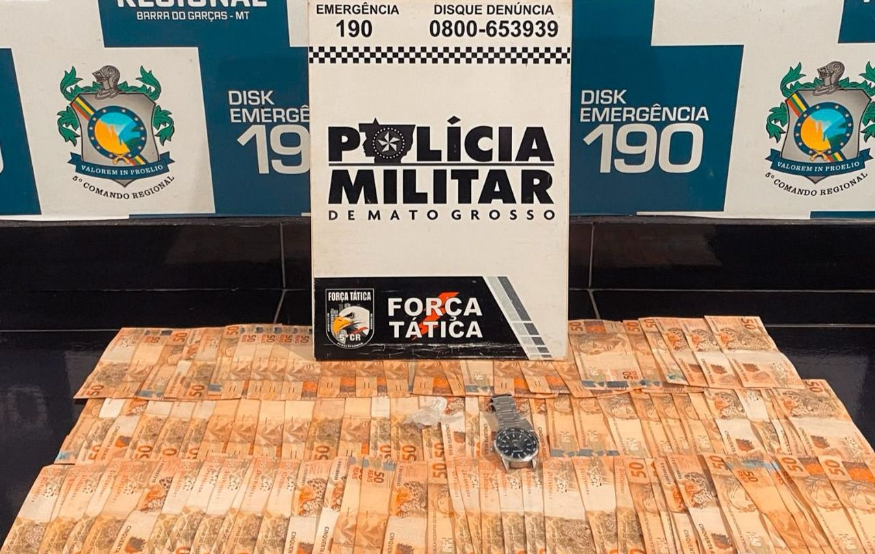 Foragido da Justiça é preso pela Força Tática de Barra do Garças com R$ 6 mil em dinheiro