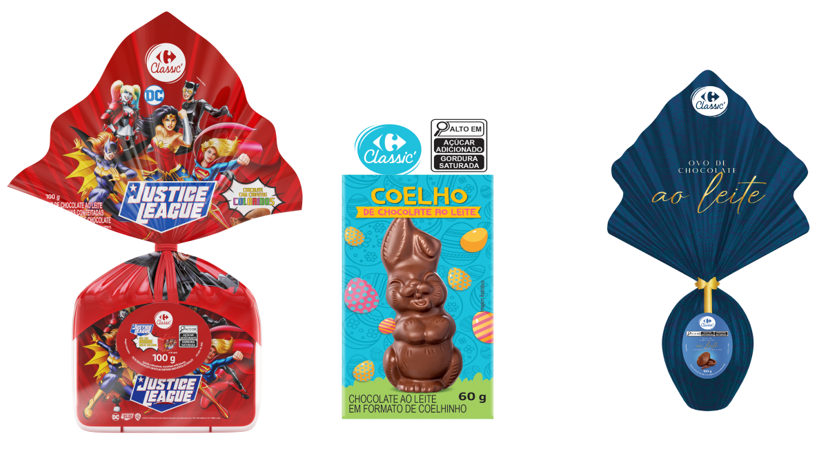 Ovos de Páscoa de marca própria Carrefour são vendidos até 30% mais baratos se comparado a marcas líderes de mercado