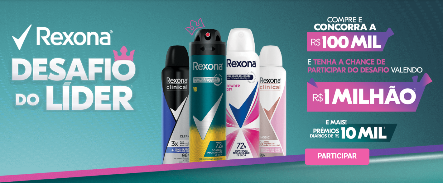 Rexona cria promoção ‘Desafio do Líder’ com prêmio de R＄ 1 milhão ao consumidor vencedor de prova final 