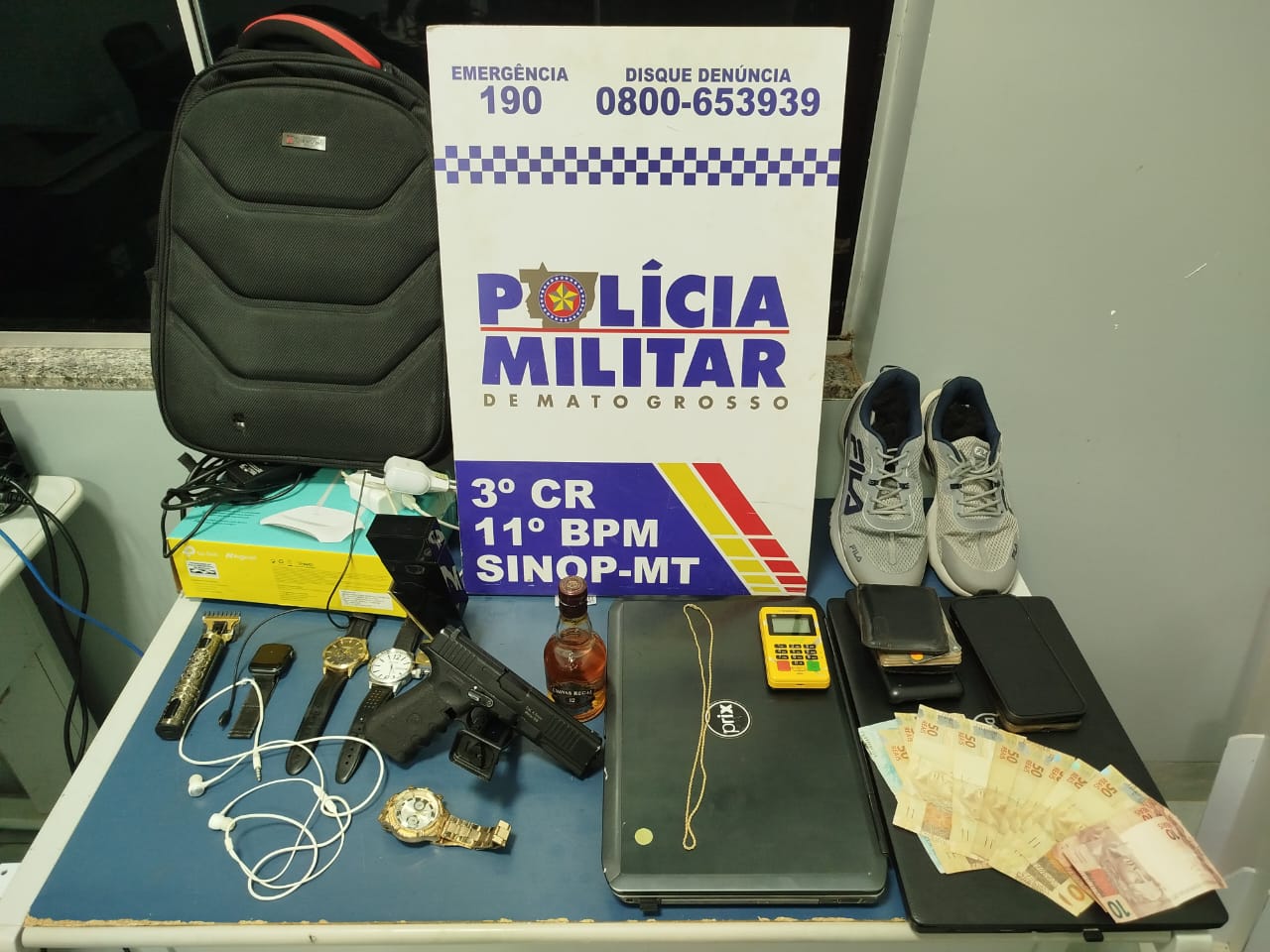 Sinop | Polícia Militar prende suspeito, apreende adolescente e recupera veículos roubados