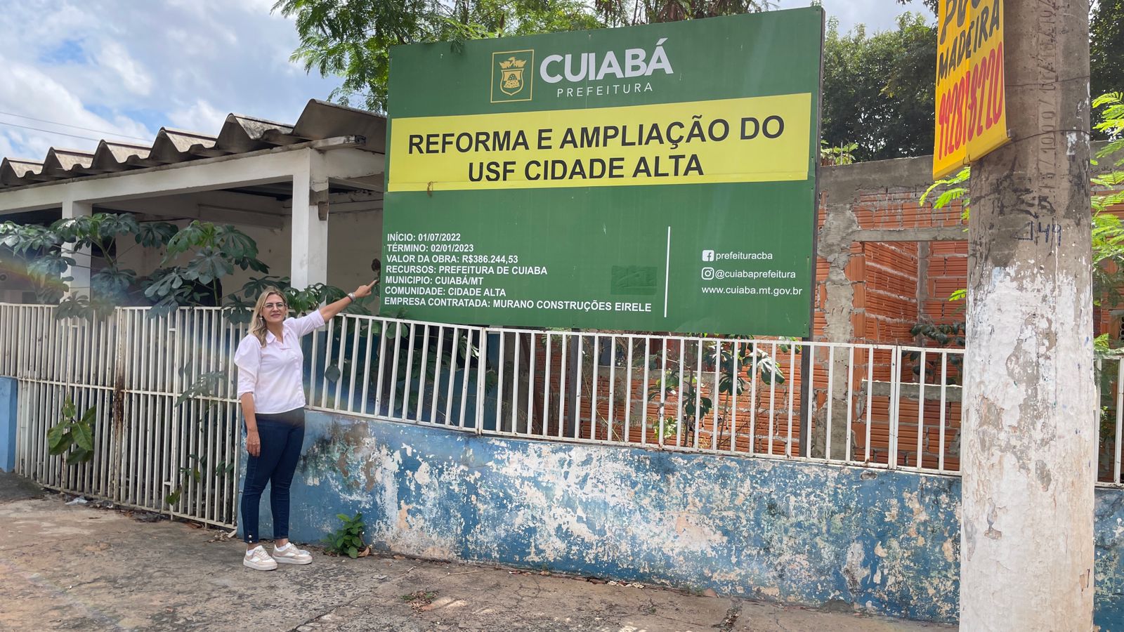 Cuiabá | Paolla Reis denuncia obra parada de posto de saúde e cobra providências