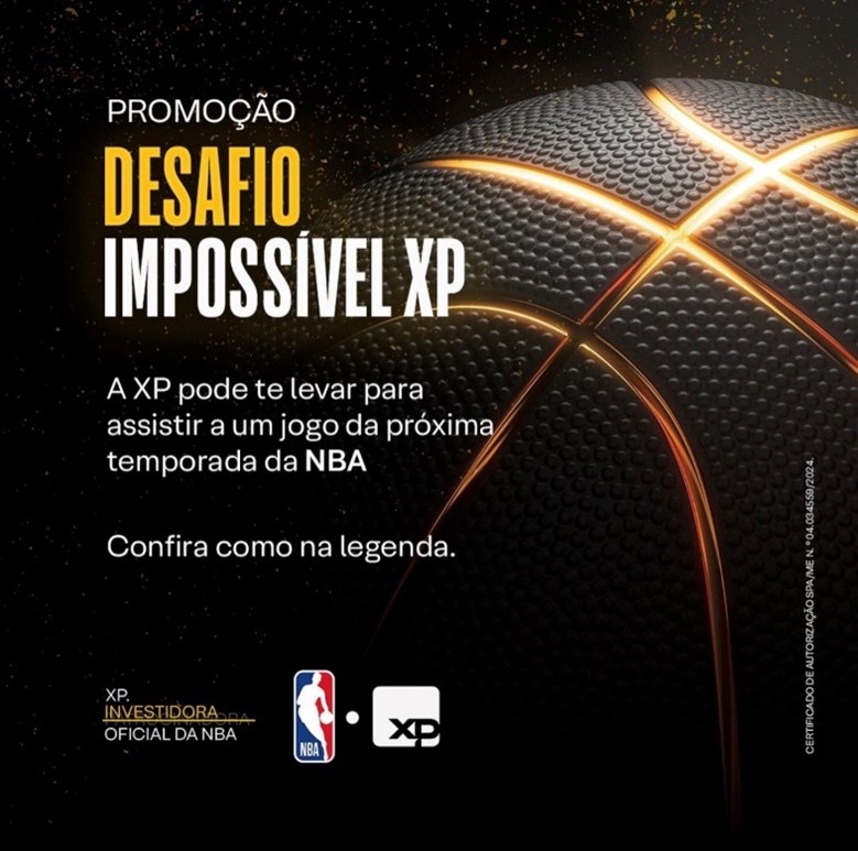 XP lança promoção ‘Desafio Impossível XP’, que levará um fã para jogo da NBA nos EUA