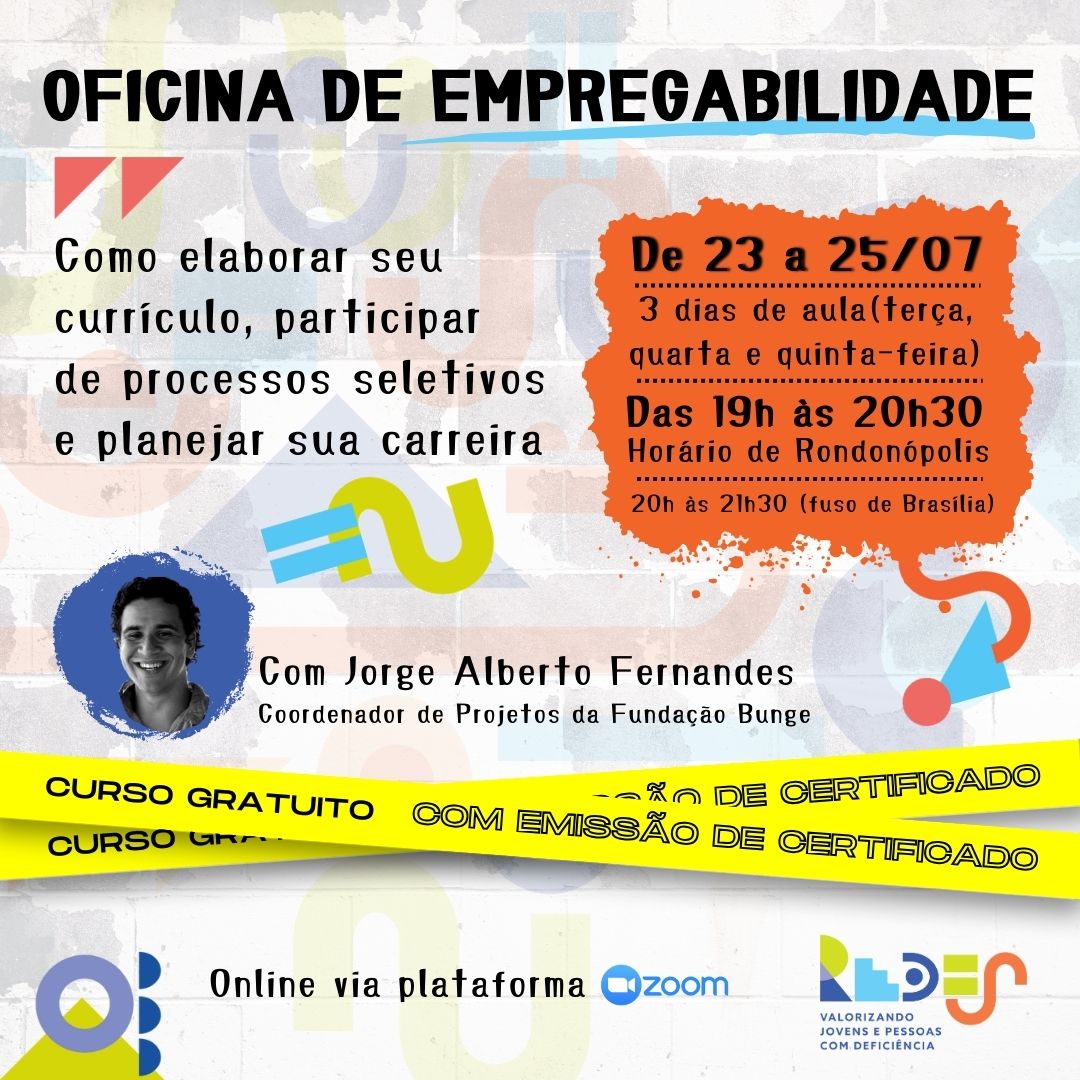 Projeto Redes oferece oficina gratuita para elaboração de currículo e planejamento de carreira