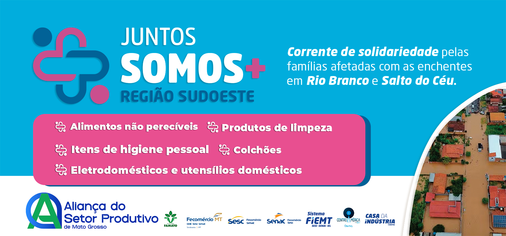 Sistema Fecomércio-MT disponibiliza unidades do Sesc e Senac para ajudar famílias atingidas pelas enchentes em MT