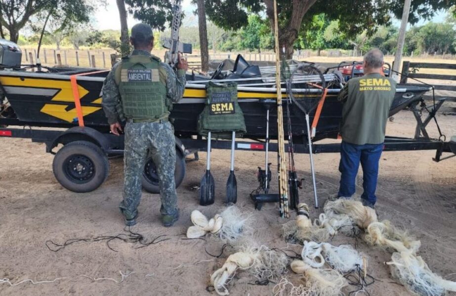 Sema combate pesca predatória no Rio Cristalino com apreensão de 11 embarcações