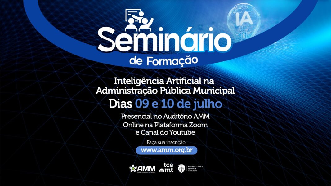 Seguem abertas as inscrições para o 12º Seminário de Formação da AMM, com foco em IA aplicada às prefeituras