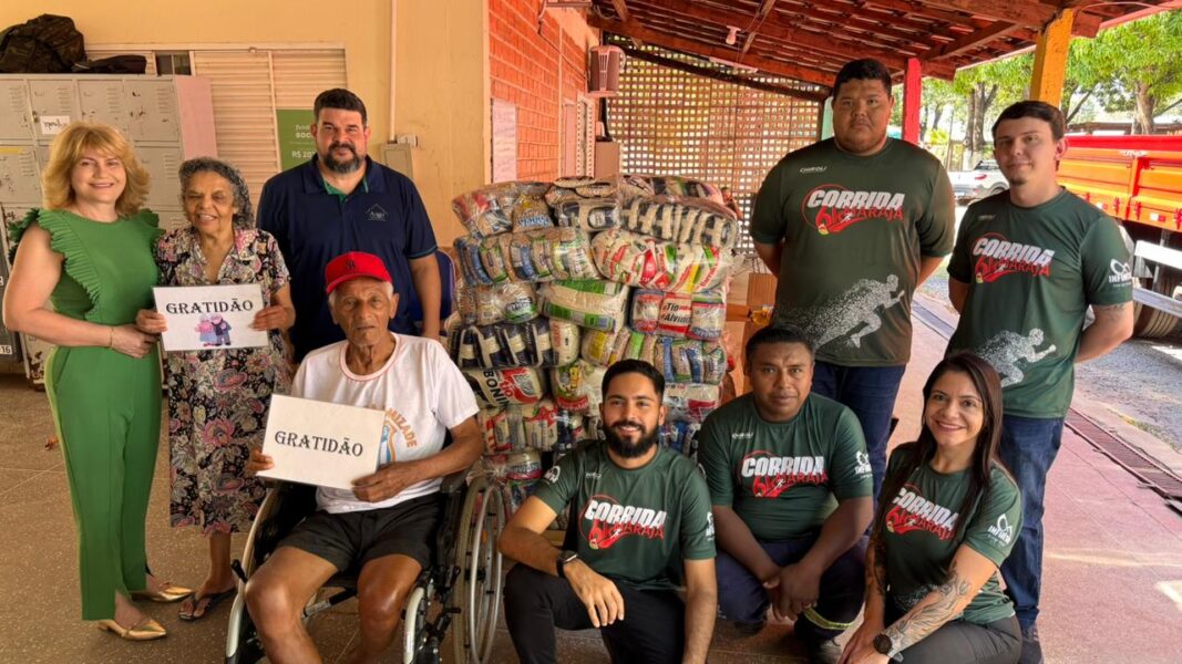 Alimentos arrecadados em corrida beneficente são entregues para entidades de assistência e abrigo à idosos