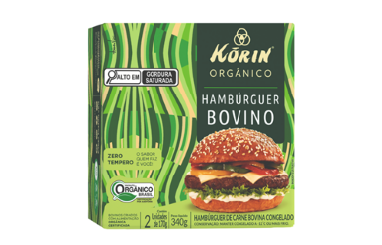Hambúrguer bovino orgânico com nova formulação e menos gordura é novidade da Korin Alimentos