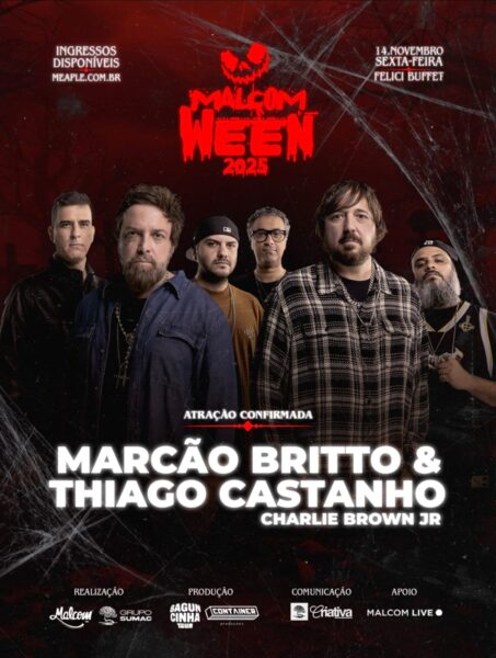 Marcão Britto & Thiago Castanho trazem o som original do Charlie Brown Jr. ao Malcomween 2025