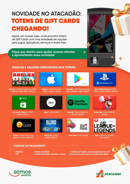 BHN Brasil fecha parceria com Atacadão para venda de gift cards 
