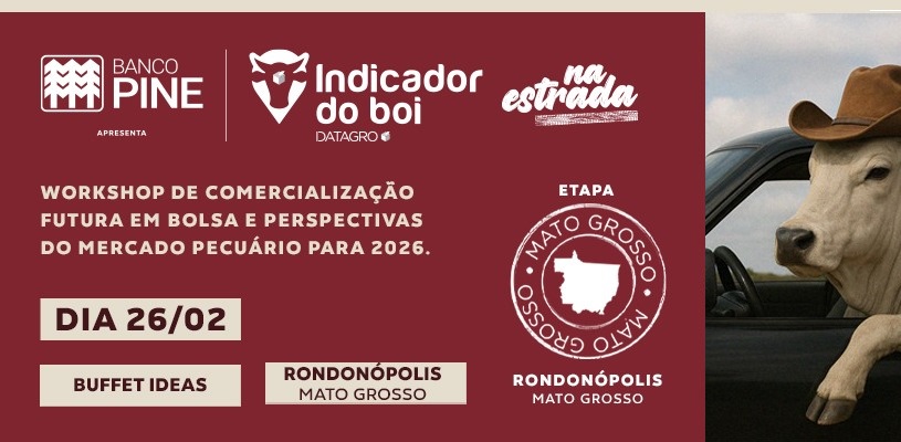 Banco Pine vai à Rondonópolis em parceria com a Datagro em evento para pecuaristas