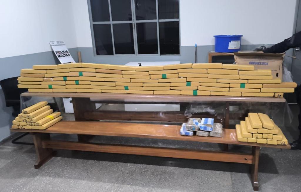 Polícia Militar apreende mais de 130 tabletes de entorpecentes durante abordagem em Guiratinga