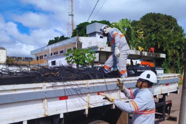 Operação Telefone Sem Fio retira mais de 12 quilômetros de cabos irregulares em Pontes e Lacerda