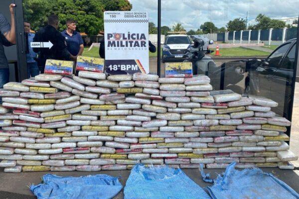 Polícia Militar apreende 229 kg de maconha e skank em Pontes e Lacerda