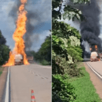 incendio na estrada