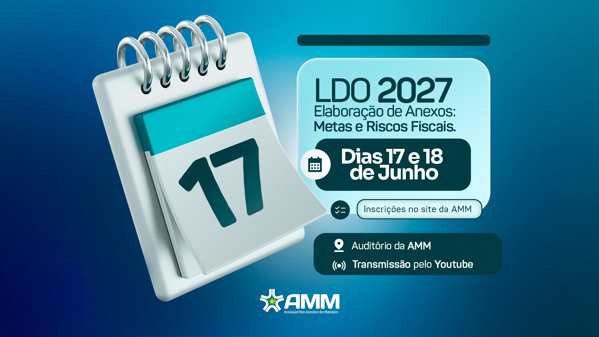 AMM abre inscrições para curso sobre elaboração da LDO/2027 curso sobre elaboração da LDO2027 - AMM