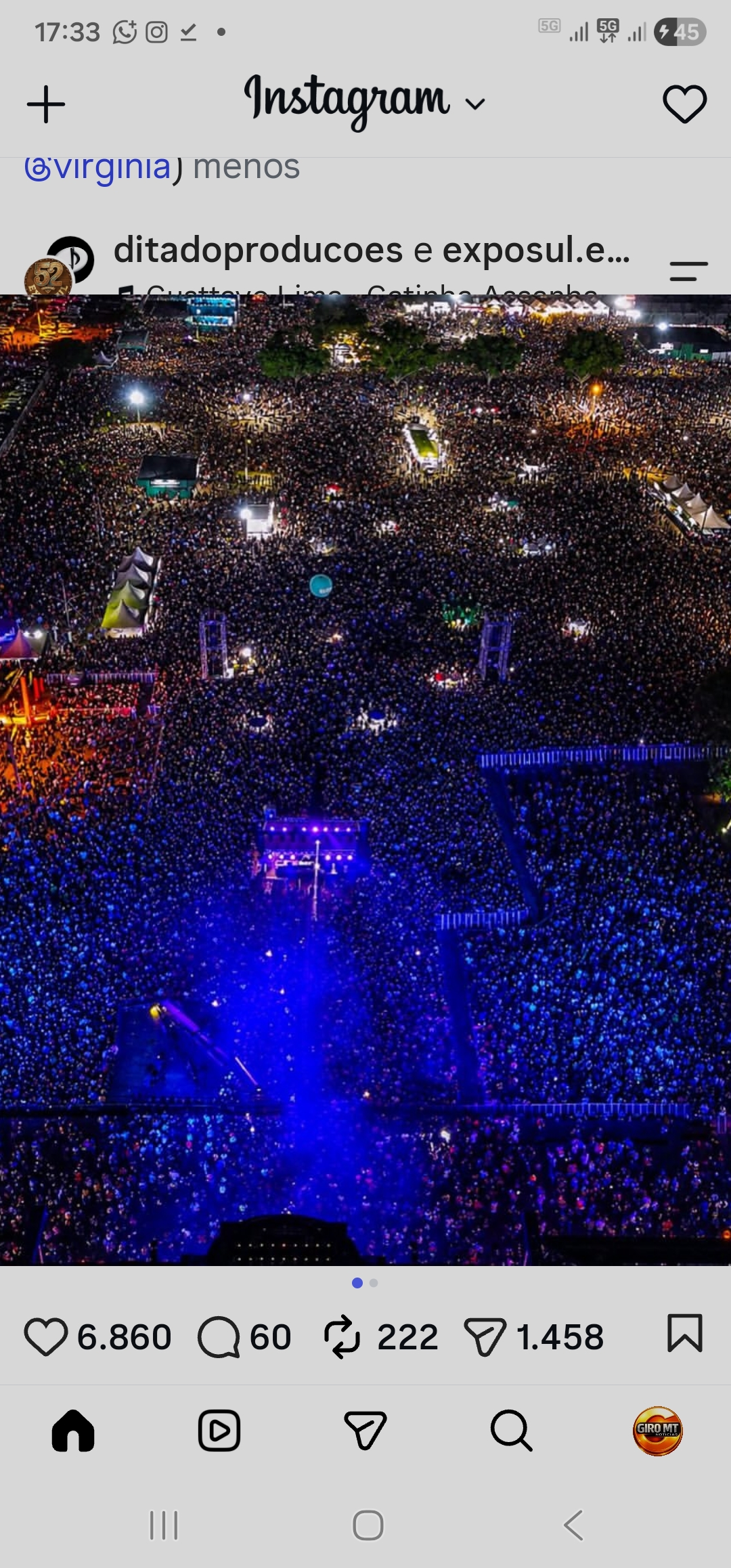 Gusttavo Lima leva mais de 90 mil pessoas e faz história na Exposul em Rondonópolis Screenshot_20260809_173319_Instagram