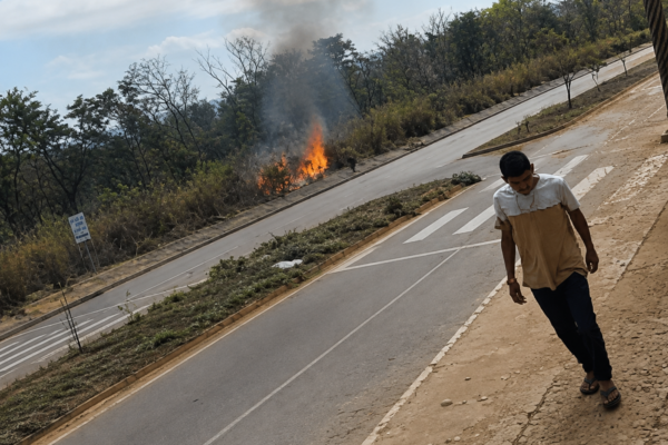 Enquanto equipes lutam contra queimadas, vídeo mostra homem colocando fogo em mata em Rondonópolis; veja vídeo