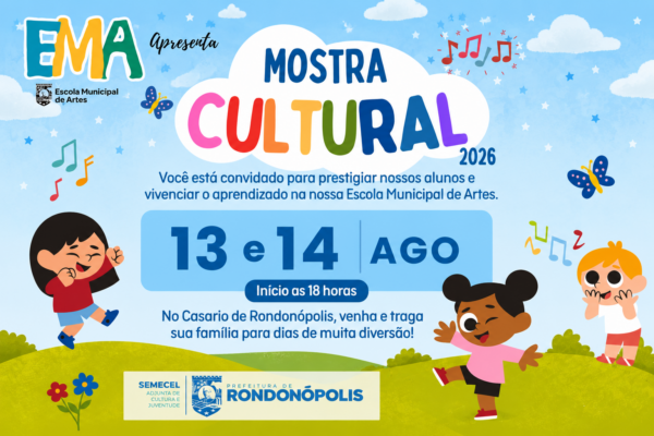 Casario recebe mostra cultural gratuita com dança, música, artes e artesanato em Rondonópolis mostra cultural